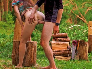 Ultra-kinky 18yo academy girl loses in the forest added to gets a tiring doggystyle assfuck internal ejaculation