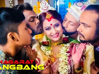 Indian Desi Bhabhi's First-ever Night: Shush plus his gang-fuck accomplice are be passed on ones who matter!