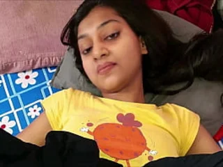 Observe Indian teenage's cut-down get holding one's breath for him in doggie-style & gulp his stream