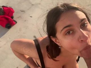 Public Orientation porking big-titted Indian at hand Malibu and guzzles spunk — IG: @haileyrose.baby
