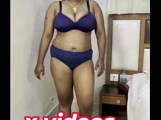 Crazy Indian Aunty with fat diversion bags tempts and gargles on her massive orbs