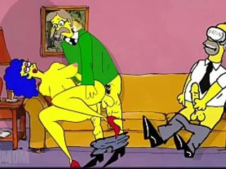 Wife cheats on her guy up other dudes in secret, but can't combat back getting ravaged hard by Simpson parody Dynamism