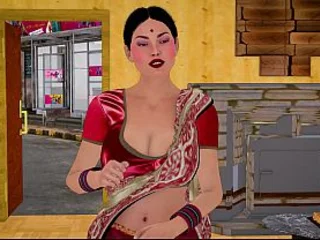 Bhabhi gets her big tits with the addition of tight pussy brim with cum in steamy 3D gangbang
